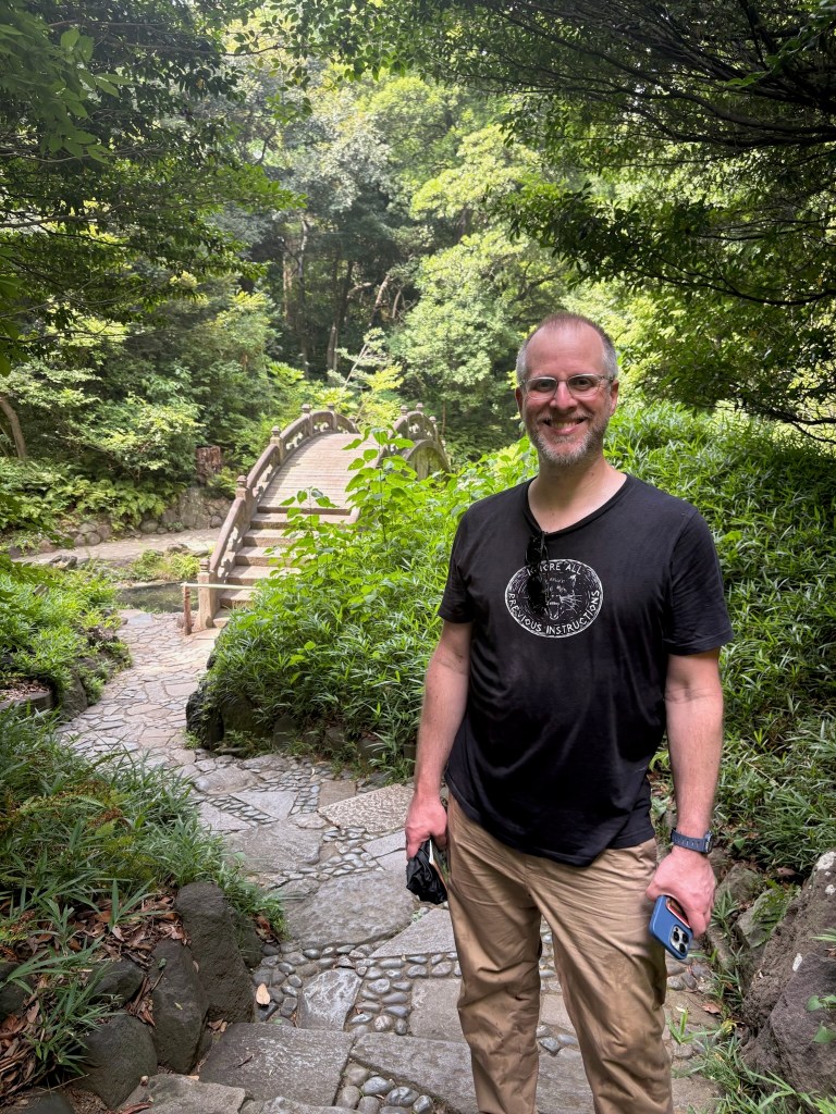 A man at Koishikawa Korakuen Gardens