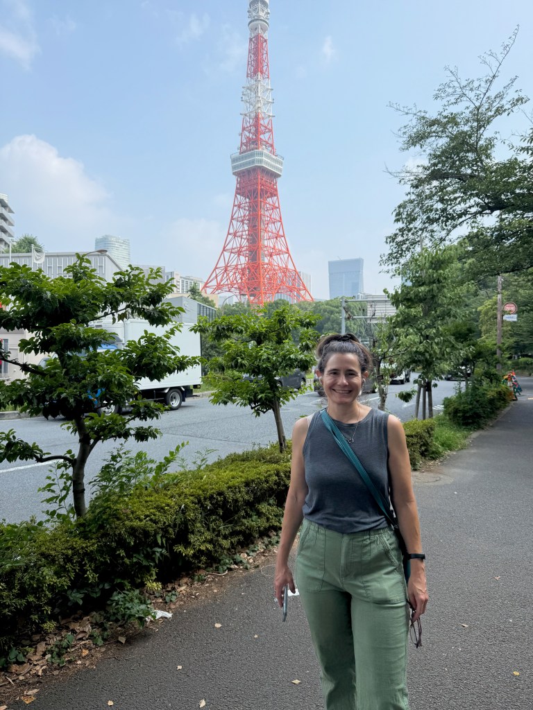 A woman near Tokyo Tower