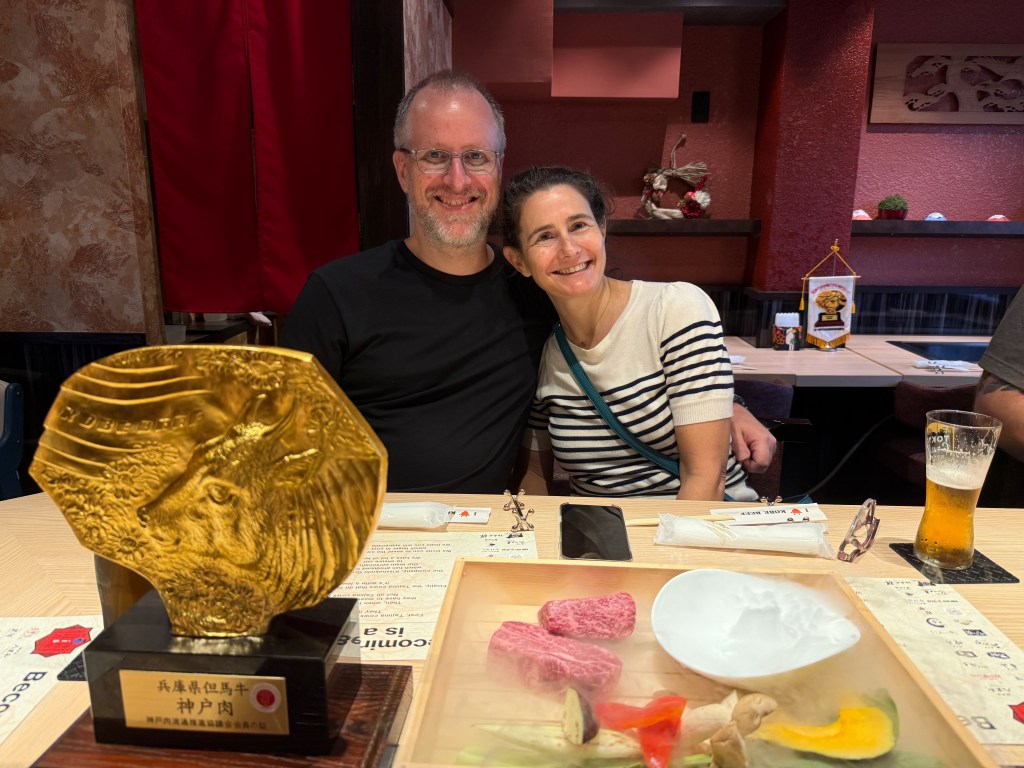 A couple at an Asakusa Kobe place