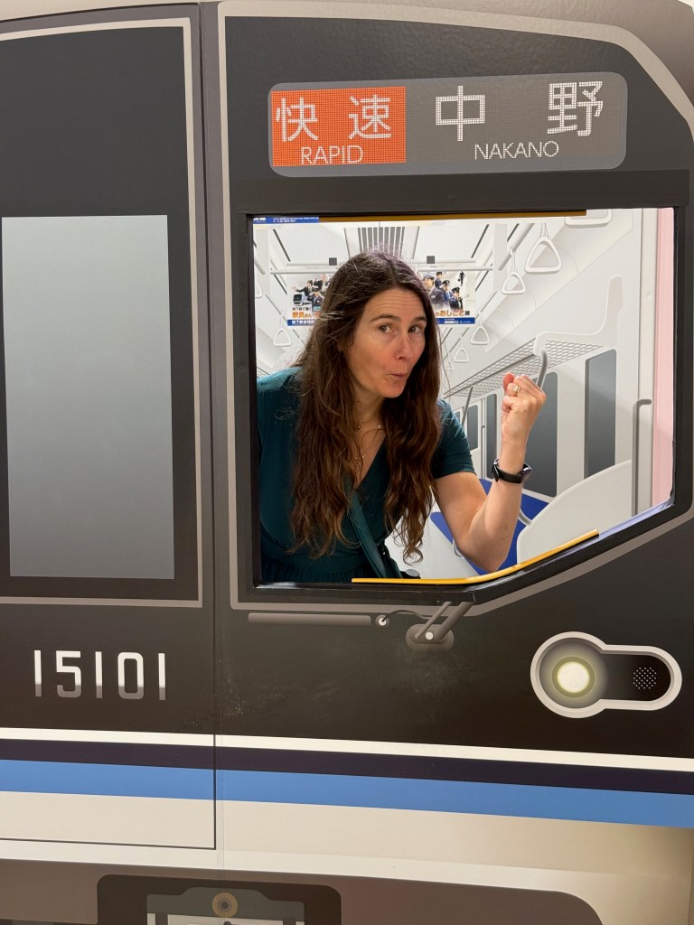 A woman at the train museum