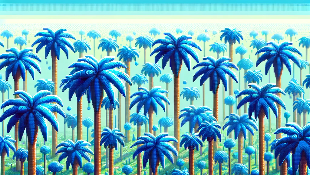 Pixel art palm trees